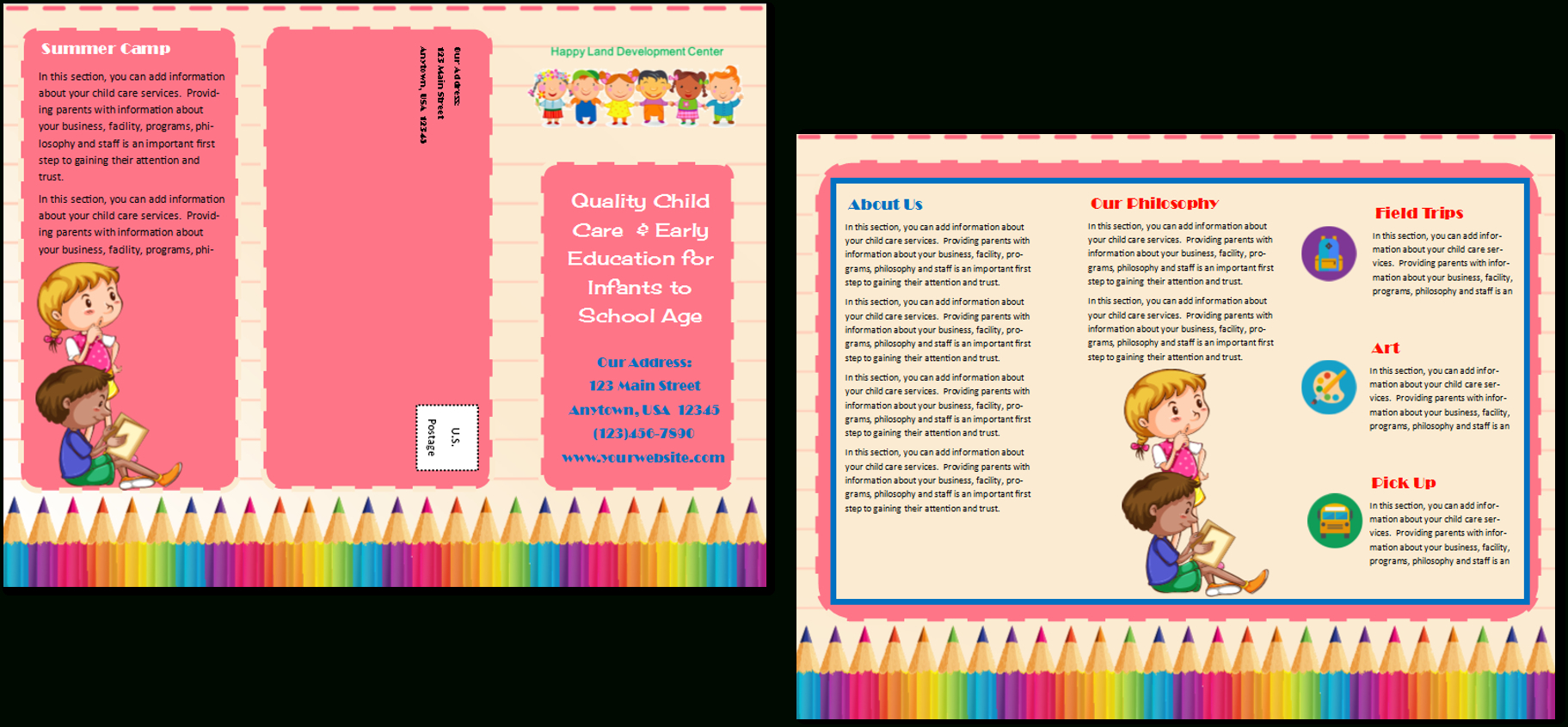 Child Care Brochure Template 11 Inside Daycare Brochure In Daycare Brochure Template