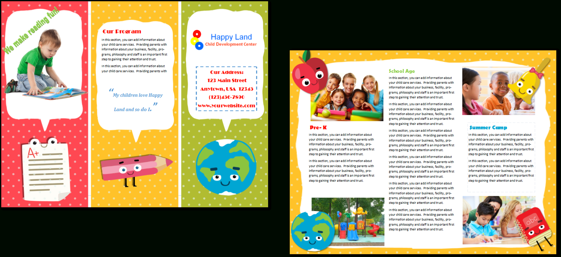 Child Care Brochure Template 22 With Daycare Brochure Template