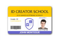 Child Id Card Template In 2019 | Id Card Template, School Id for High School Id Card Template