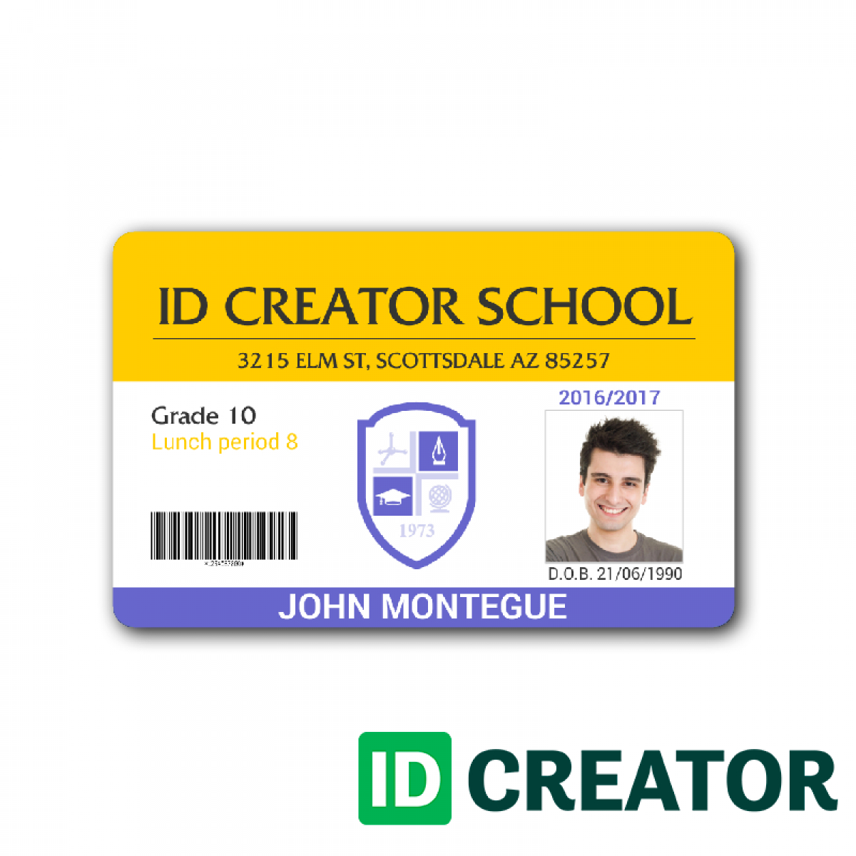 Child Id Card Template In 2019 | Id Card Template, School Id For High School Id Card Template