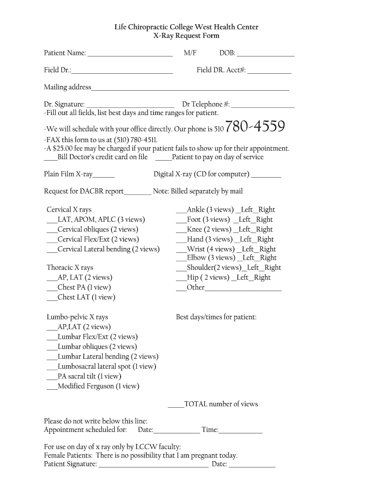 Chiropractic X Ray Referral Form Template - Fill Online Intended For Chiropractic X Ray Report Template