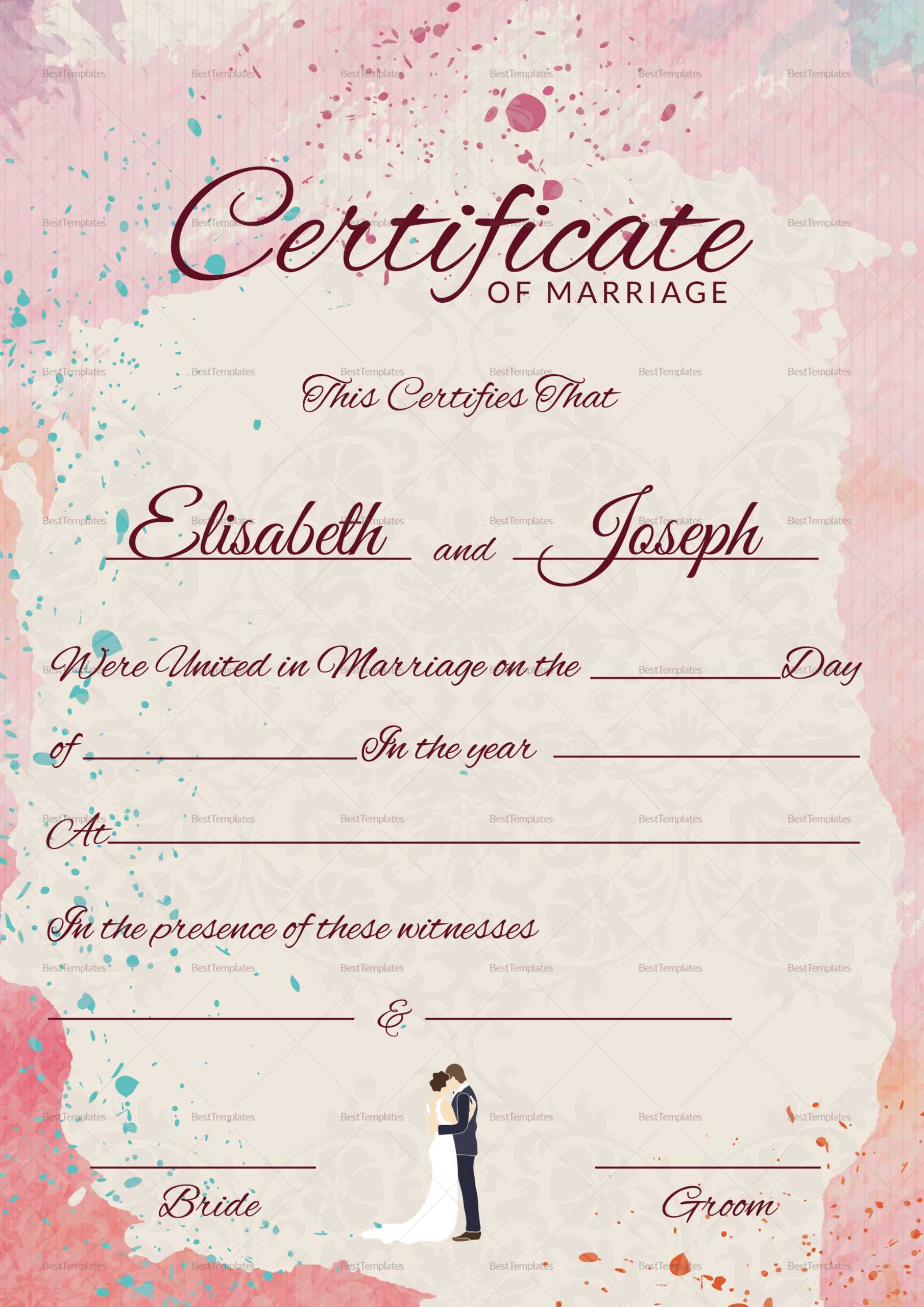 Christian Marriage Certificate Template Within Christian Certificate Template
