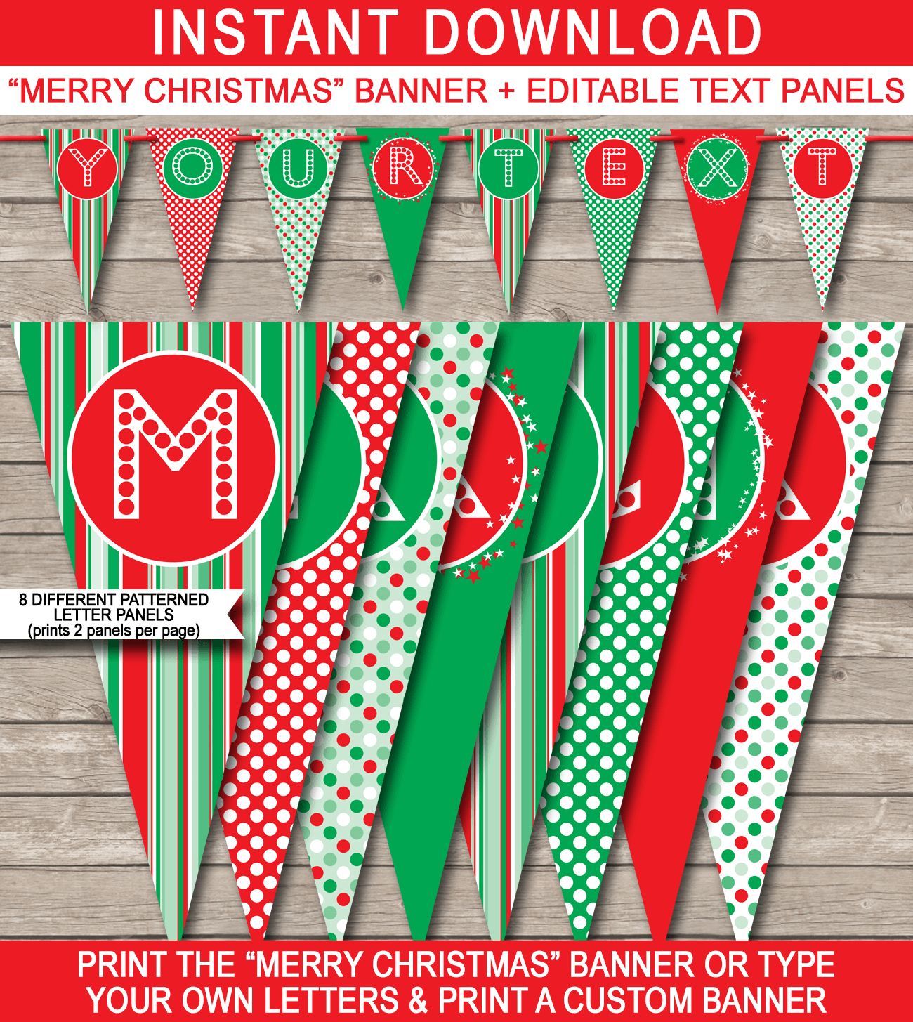 Christmas Banner Template – Red & Green With Regard To Merry Christmas Banner Template