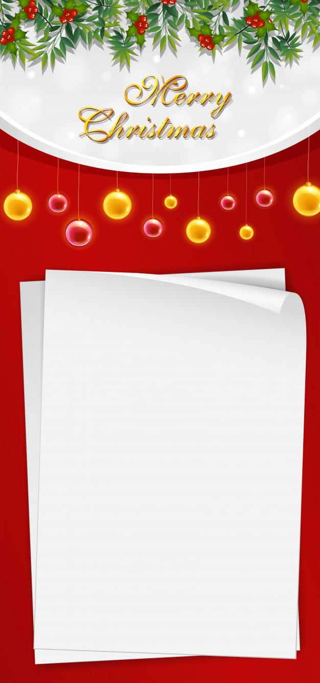 Christmas Card Template With Blank Paper And Mistletoes Eps With Regard To Blank Christmas Card Templates Free