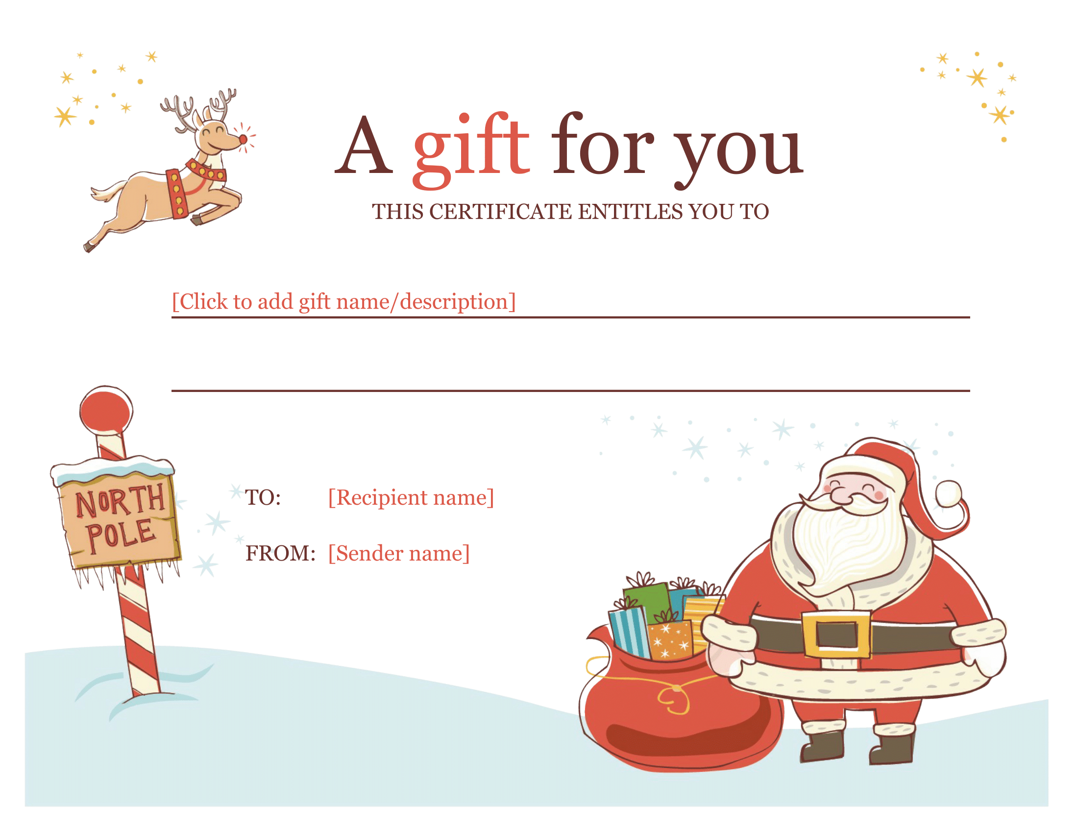 Christmas Gift Certificate – Download A Free Personalized Pertaining To Christmas Gift Certificate Template Free Download
