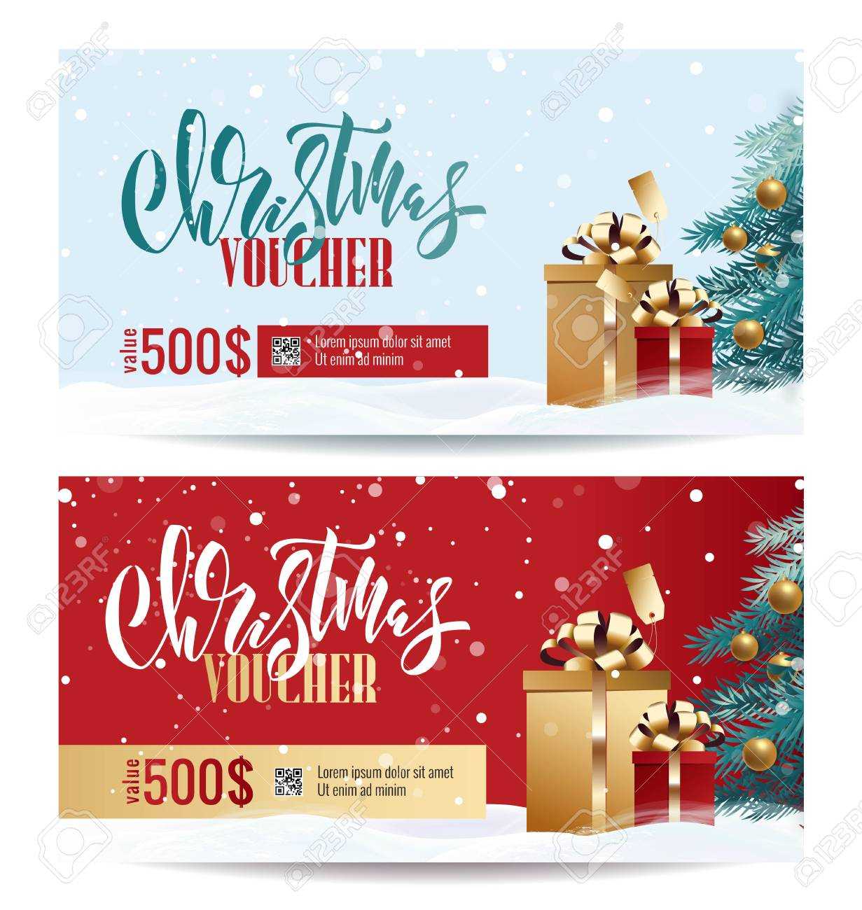 Christmas Gift Voucher Coupon Discount. Gift Certificate Template.. For Free Christmas Gift Certificate Templates