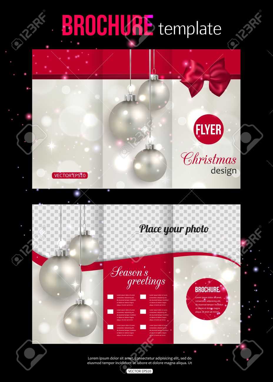 Christmas Trifold Brochure Template. Abstract Flyer Design With.. Regarding Christmas Brochure Templates Free