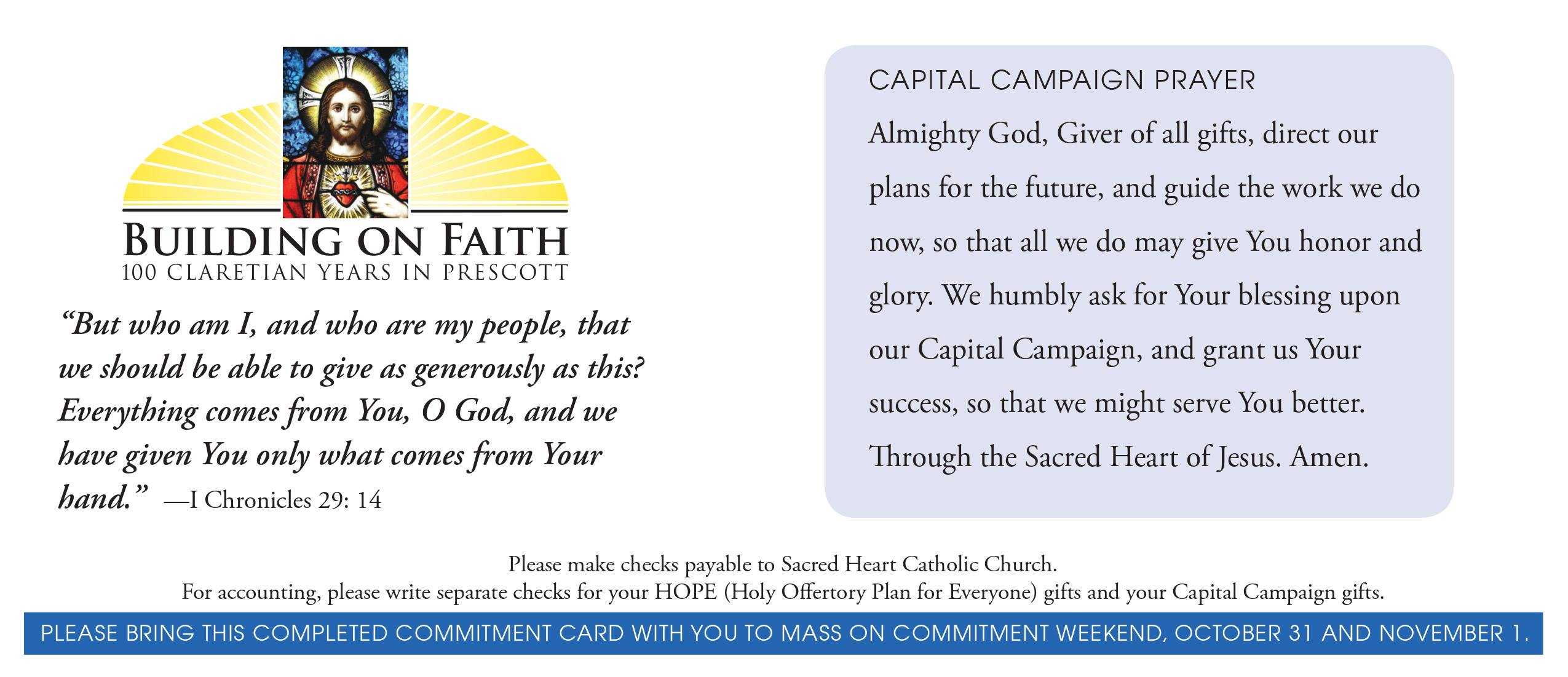 Church Capital Campaign Pledge Card Samples Pertaining To Pledge Card Template For Church