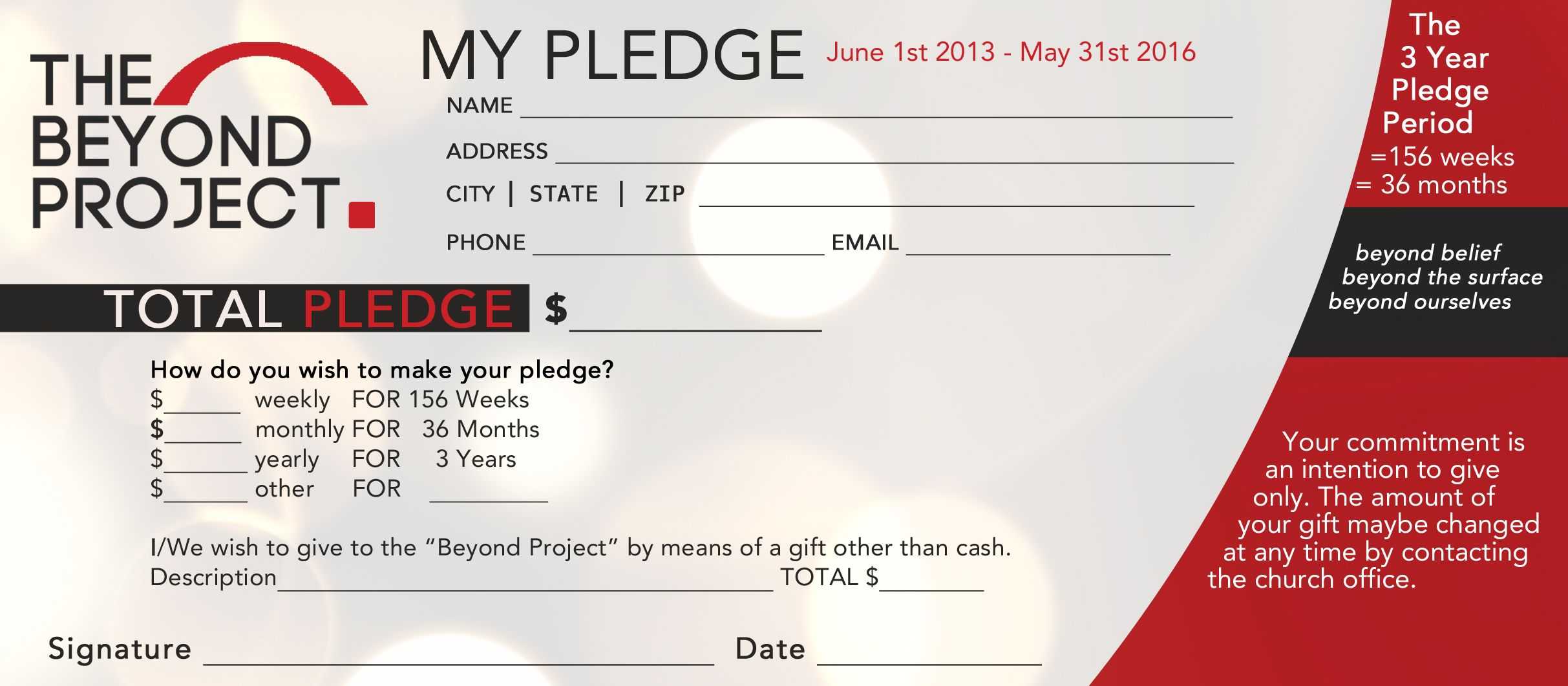 Church Pledge Form Template Hausn3Uc | Church Fundraisers Throughout Church Pledge Card Template