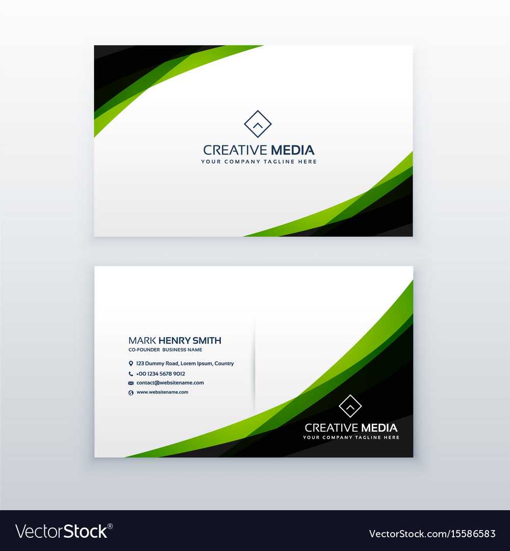 Clean Simple Green Business Card Design Template Inside Designer Visiting Cards Templates
