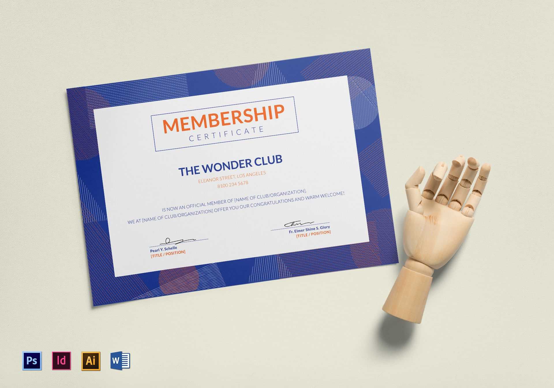 Club Membership Certificate Template In Indesign Certificate Template