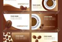 Coffee Business Card Template Vector Set Design throughout Coffee Business Card Template Free