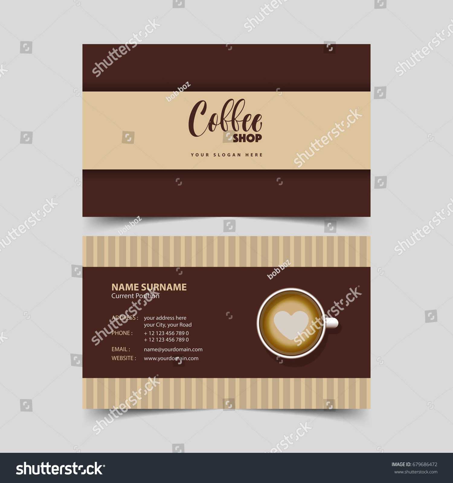 Coffee Shop Business Card Design Template Stock Vector For Coffee Business Card Template Free