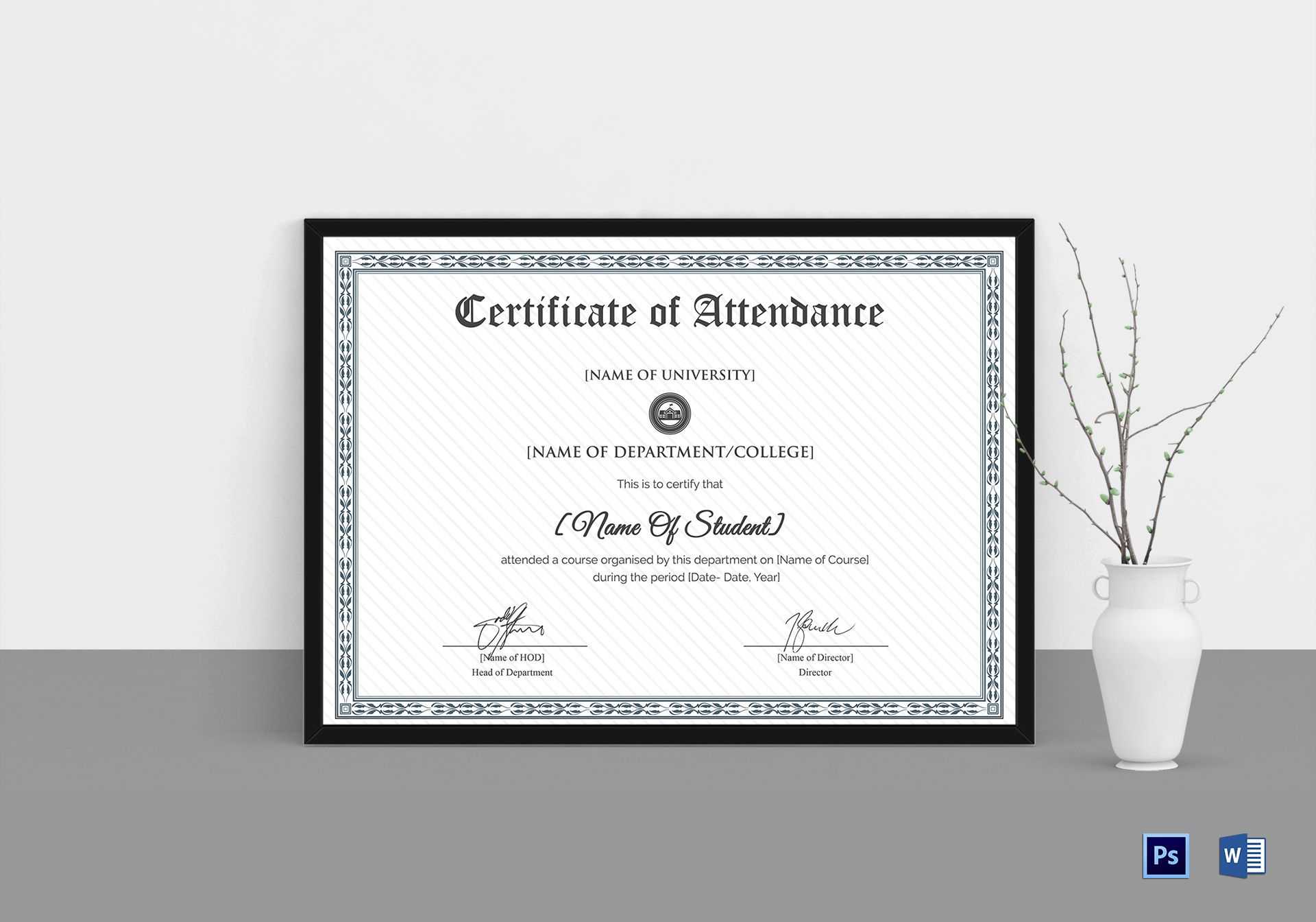 College Students Attendance Certificate Template Pertaining To Attendance Certificate Template Word