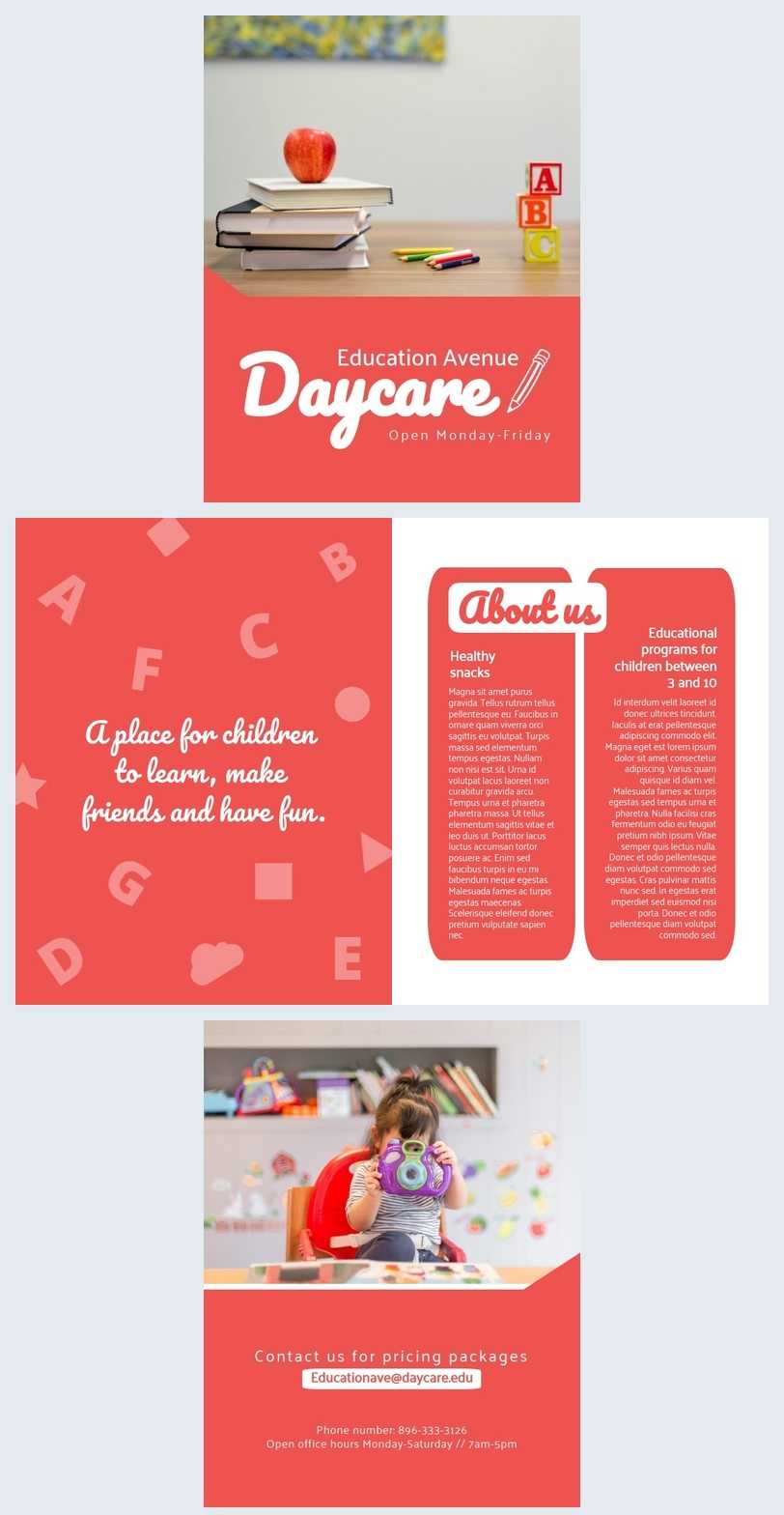 Colorful Daycare Brochure Template – Flipsnack In Daycare Brochure Template