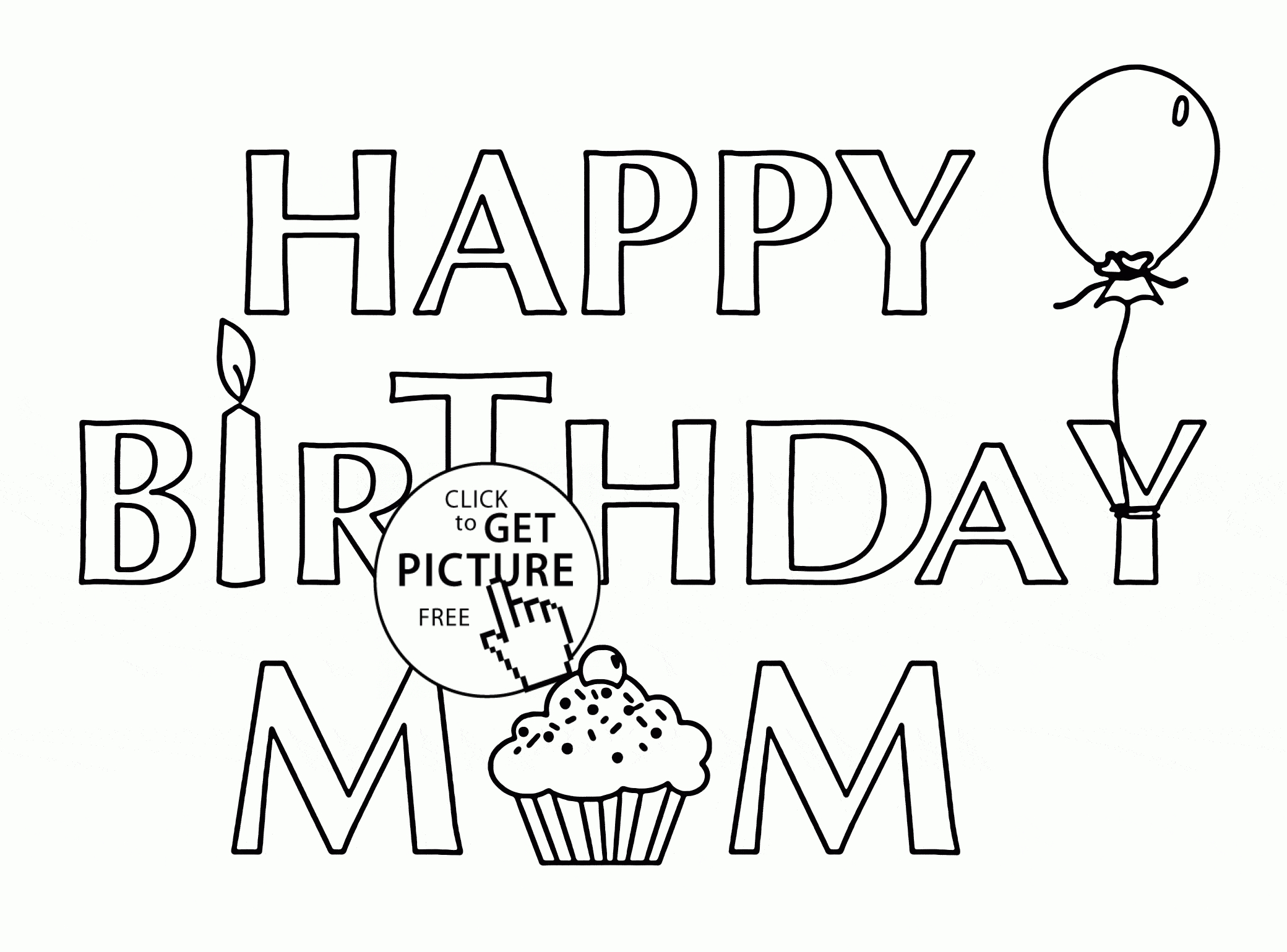 Coloring ~ Happy Birthday Coloring Card For Mom Page Kids Pertaining To Mom Birthday Card Template