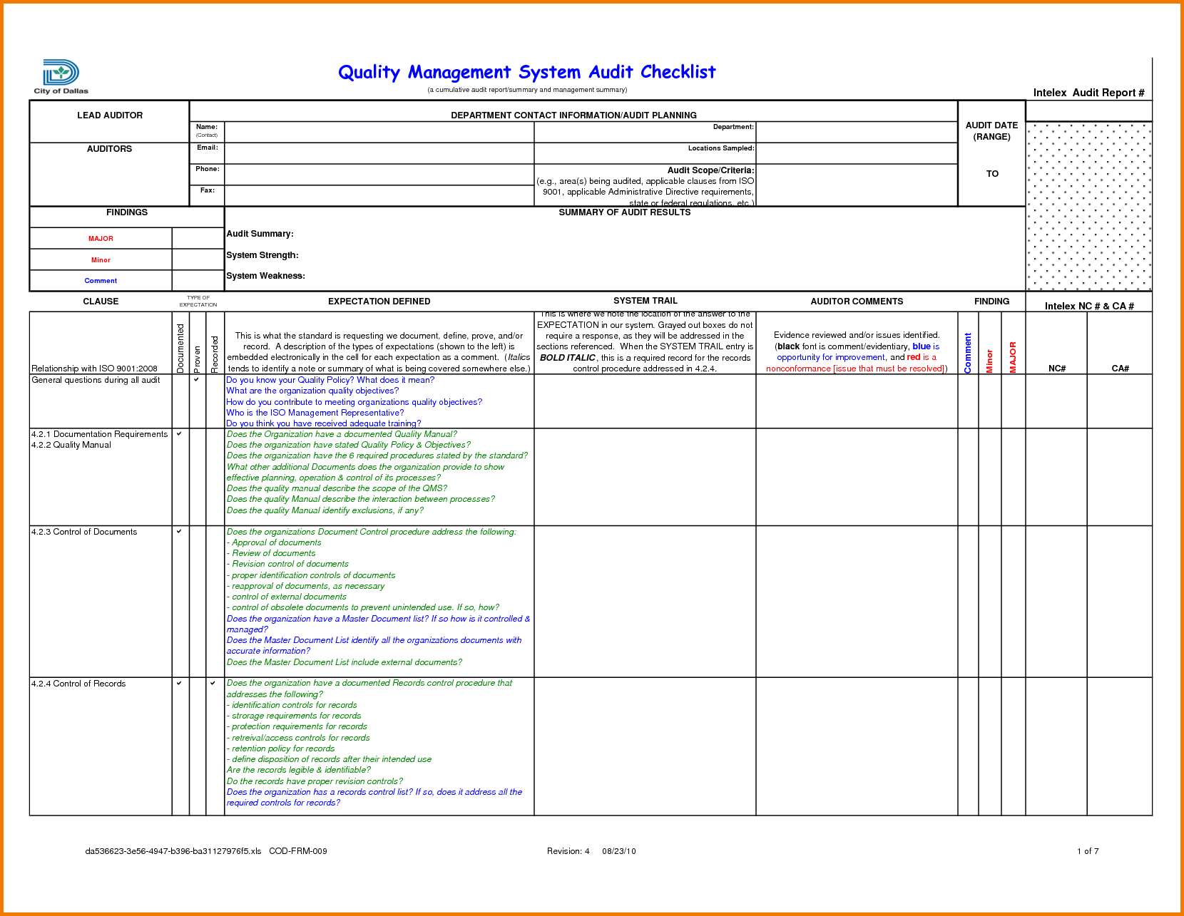 Compliance Audit Report Sample And Audit Findings Template Regarding Internal Control Audit Report Template