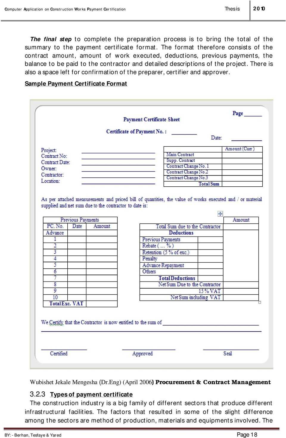 Computer Application On Construction Works Payment Within Construction Payment Certificate Template