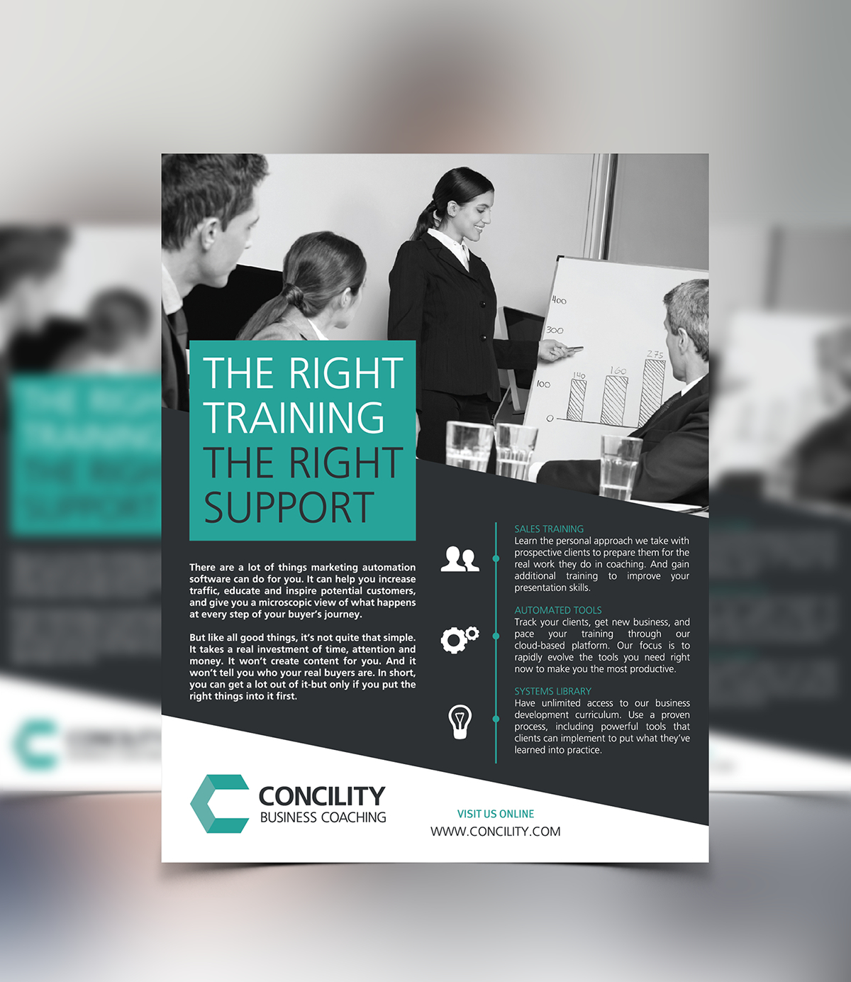 Concility Business Coaching – One Page Flyer Design On Within One Page Brochure Template