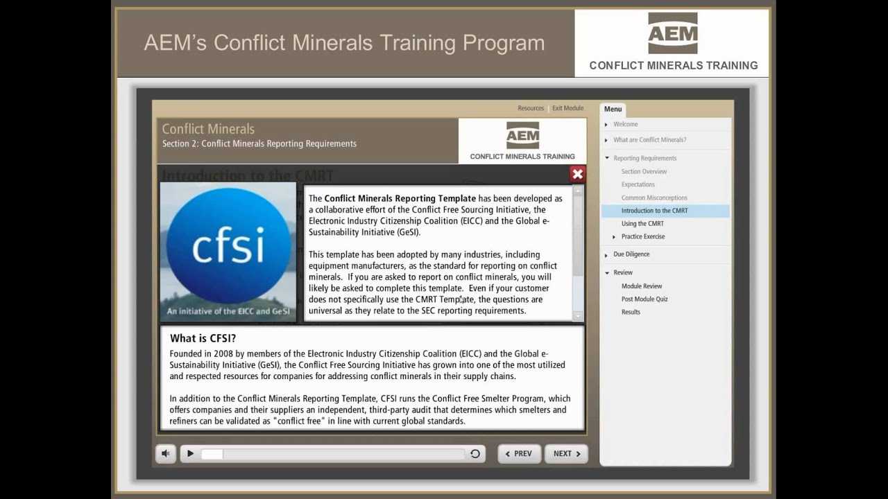 Conflict Minerals Training – Aem | Association Of Equipment Intended For Eicc Conflict Minerals Reporting Template