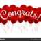 Congrats! Congratulations Vector Banner With Balloons And With Congratulations Banner Template