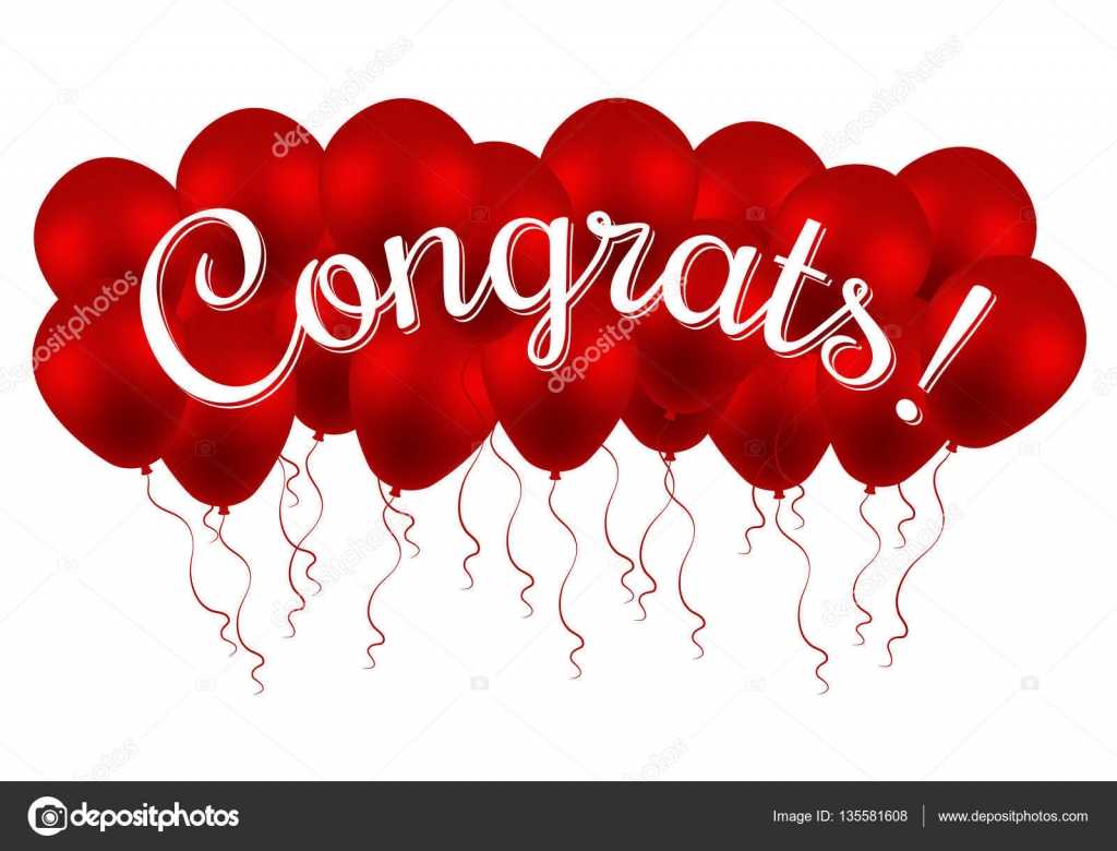 Congrats! Congratulations Vector Banner With Balloons And With Congratulations Banner Template