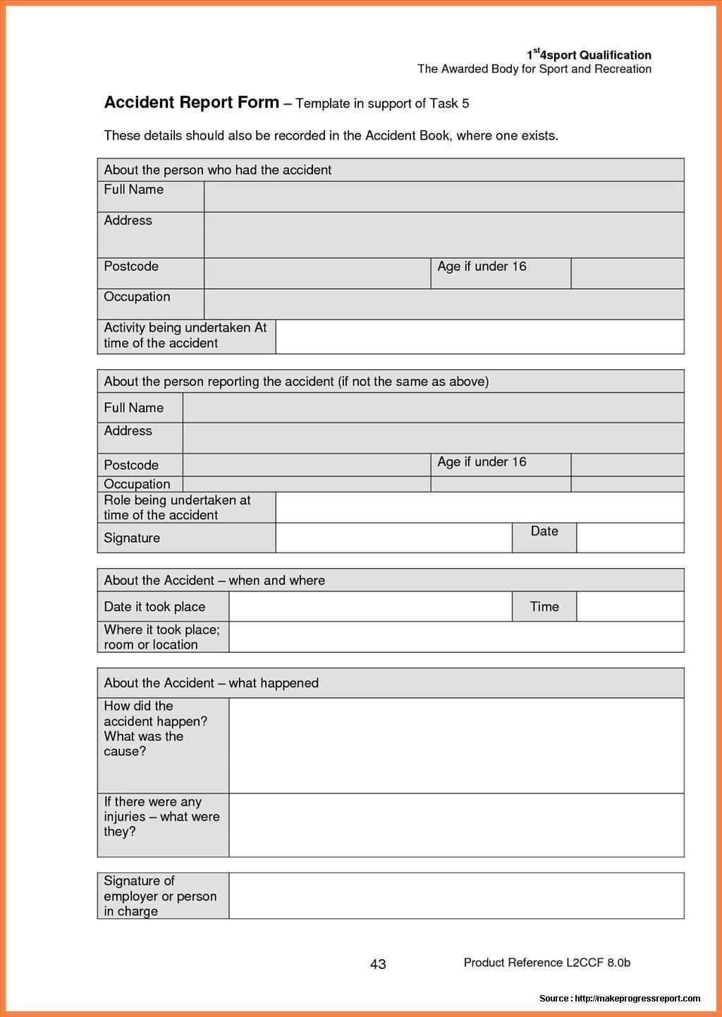 Construction Accident Report Form Sample | Incident Report With Incident Report Template Microsoft