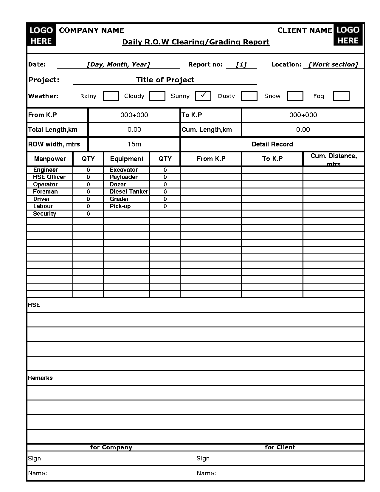 Construction Daily Report Template Excel | Project Status For Daily Site Report Template