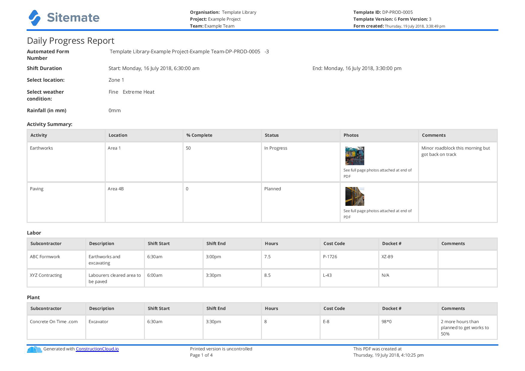 Construction Daily Reporting App & Software – Try It For Free Inside M&e Report Template
