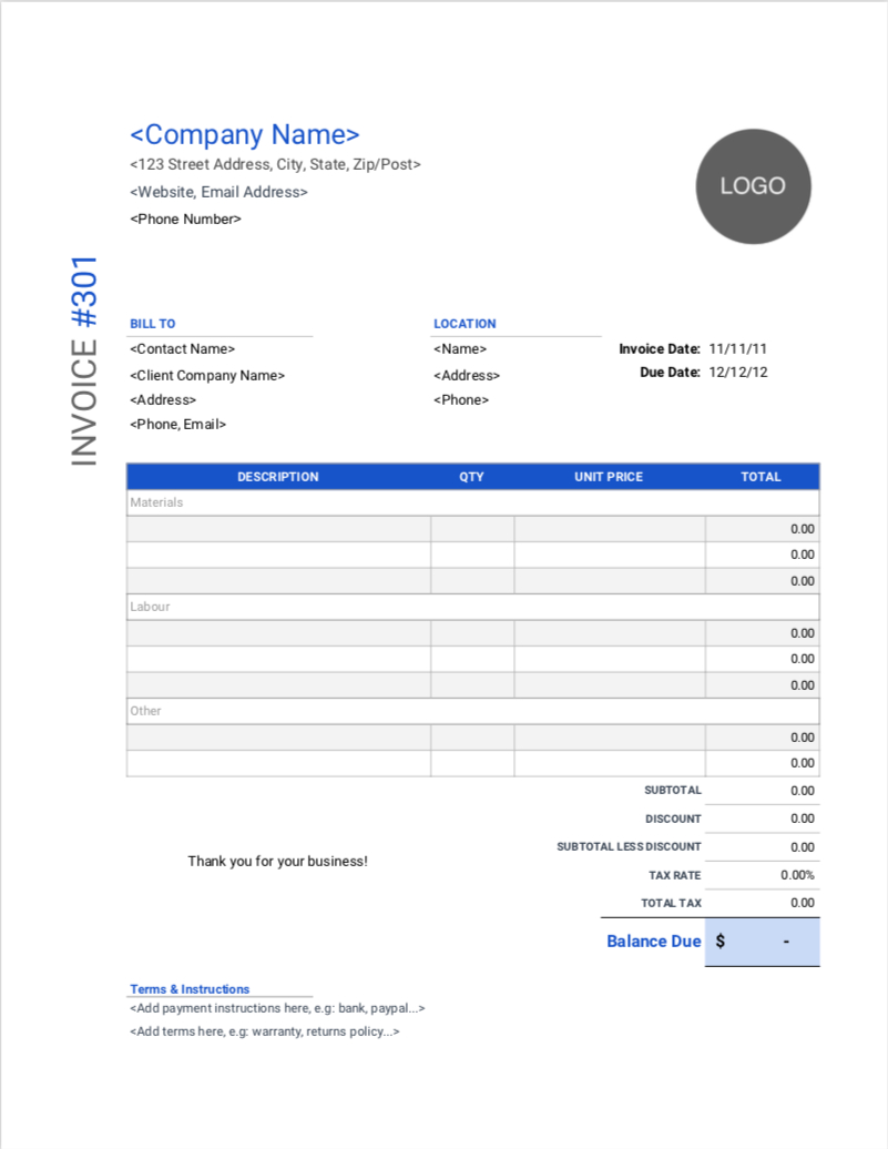 Construction Invoice Template | Invoice Simple For Web Design Invoice Template Word