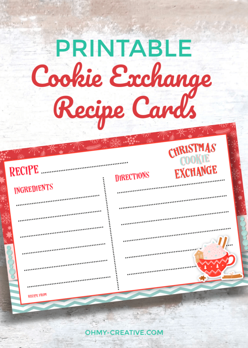 Cookie Exchange Recipe Card Template – Atlantaauctionco In Cookie Exchange Recipe Card Template