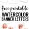 Coral Watercolor Banner Free Printable | Free Printables With Free Bridal Shower Banner Template