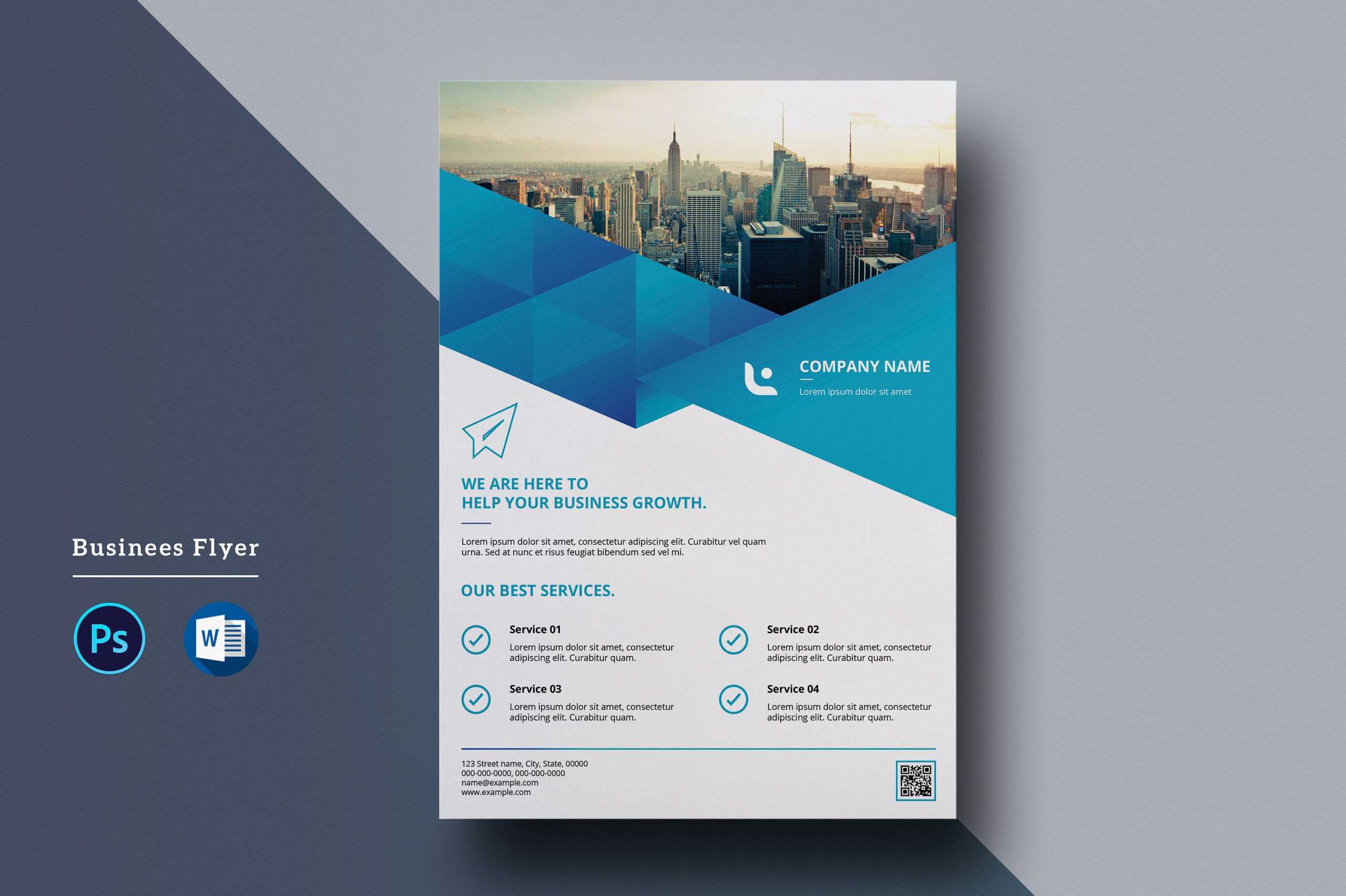 Corporate Flyer Template | A4 Business Flyer | Ms Word And Throughout Free Business Flyer Templates For Microsoft Word