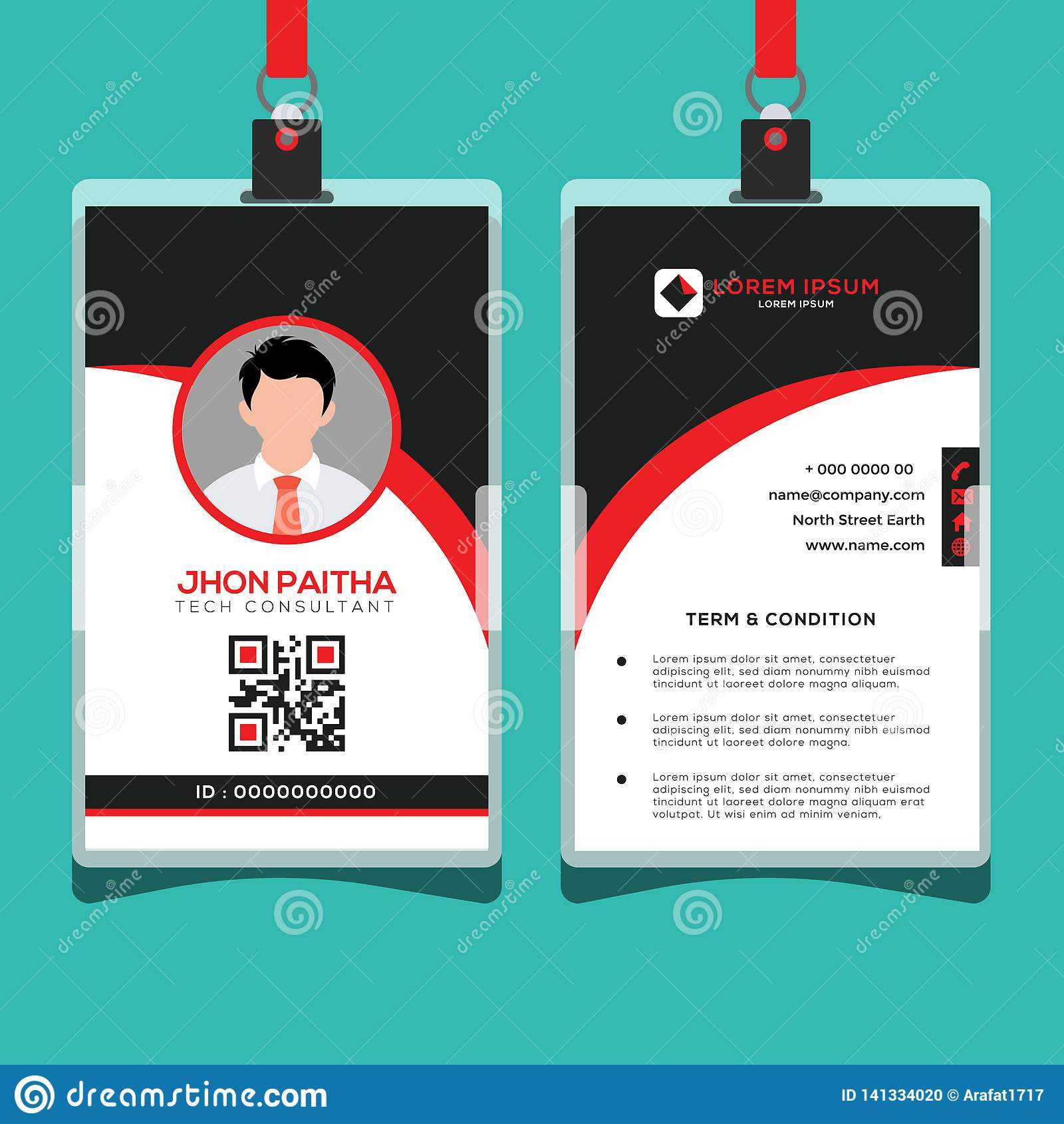 Corporate Id Card Design Template Stock Vector For Personal Identification Card Template