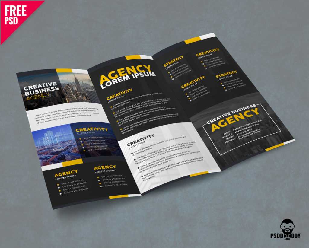 Corporate Trifold Brochure Template Free Psd – Pixelsdesign With Product Brochure Template Free
