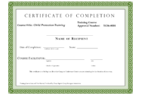 Course Completion Certificate Template | Certificate Of intended for Class Completion Certificate Template