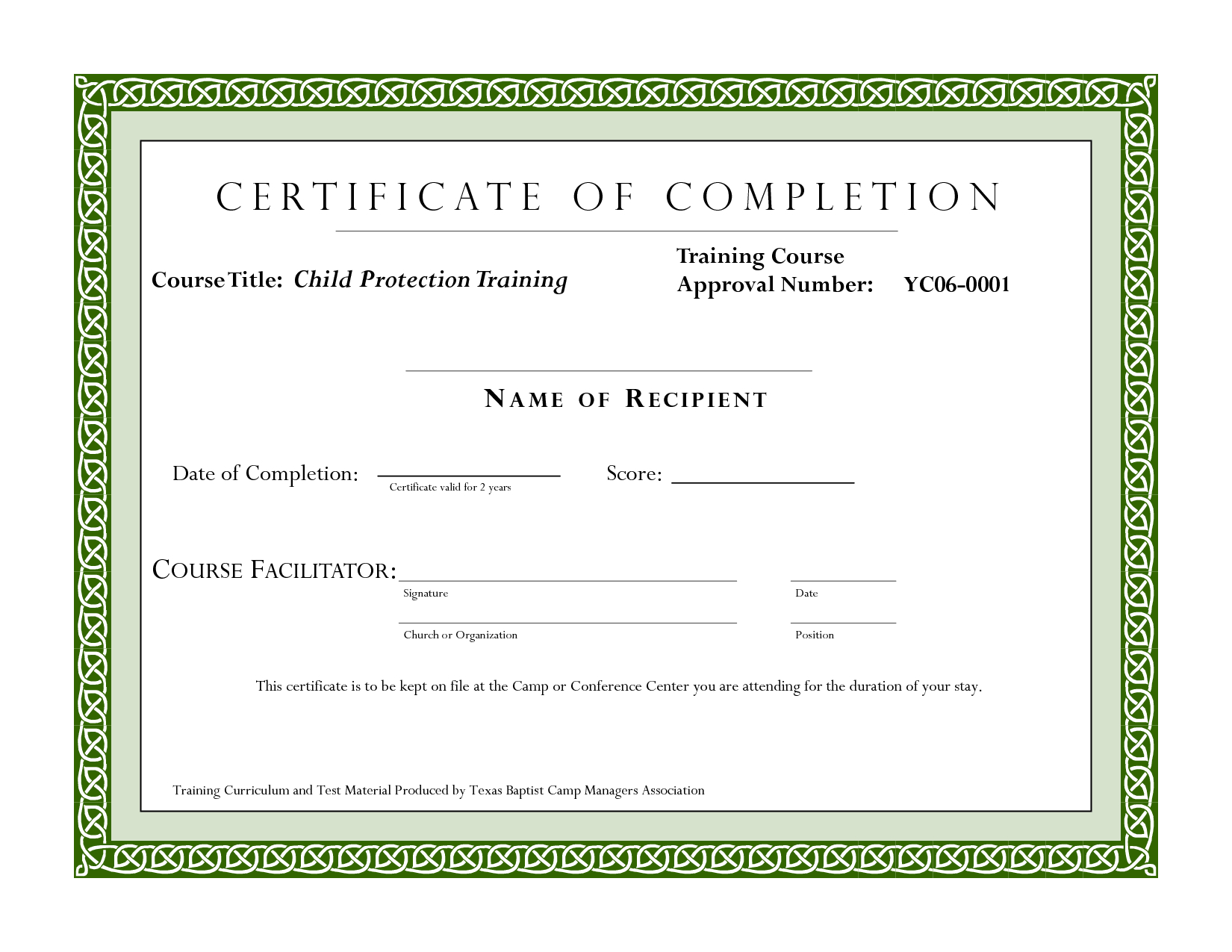 Course Completion Certificate Template | Certificate Of Regarding Template For Training Certificate