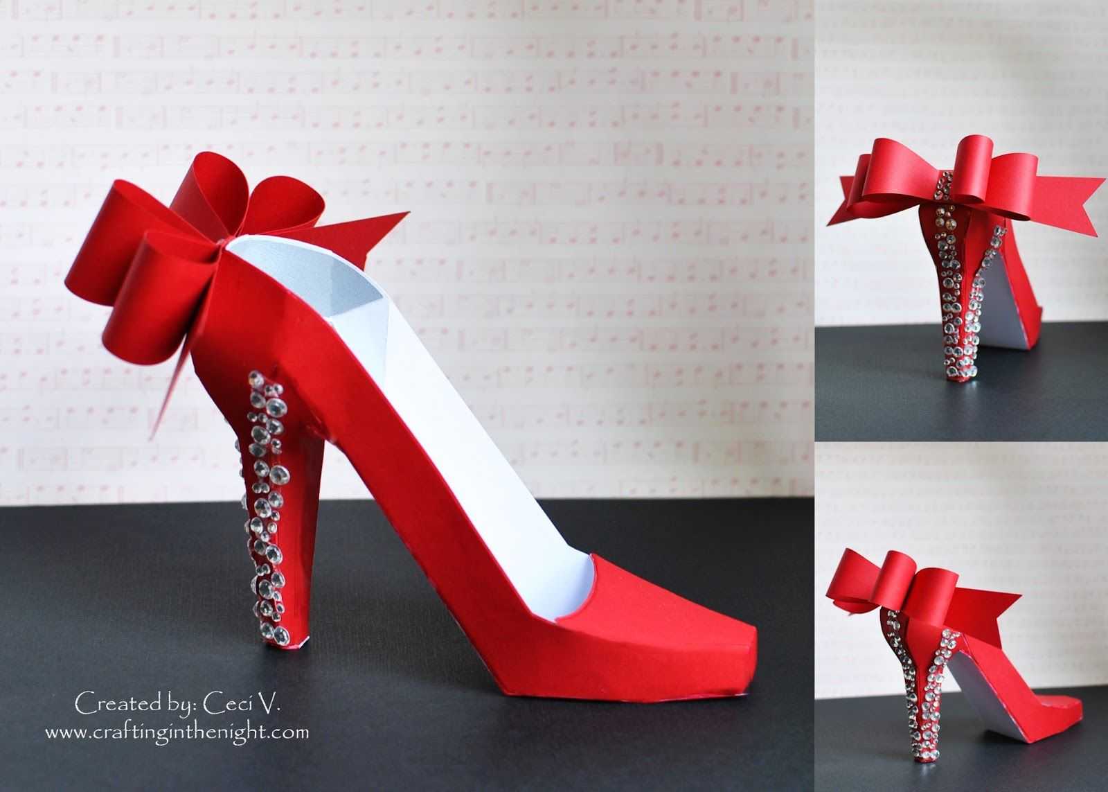 Crafting In The Night: 3D High Heel Shoe – Svgcuts Inside High Heel Shoe Template For Card