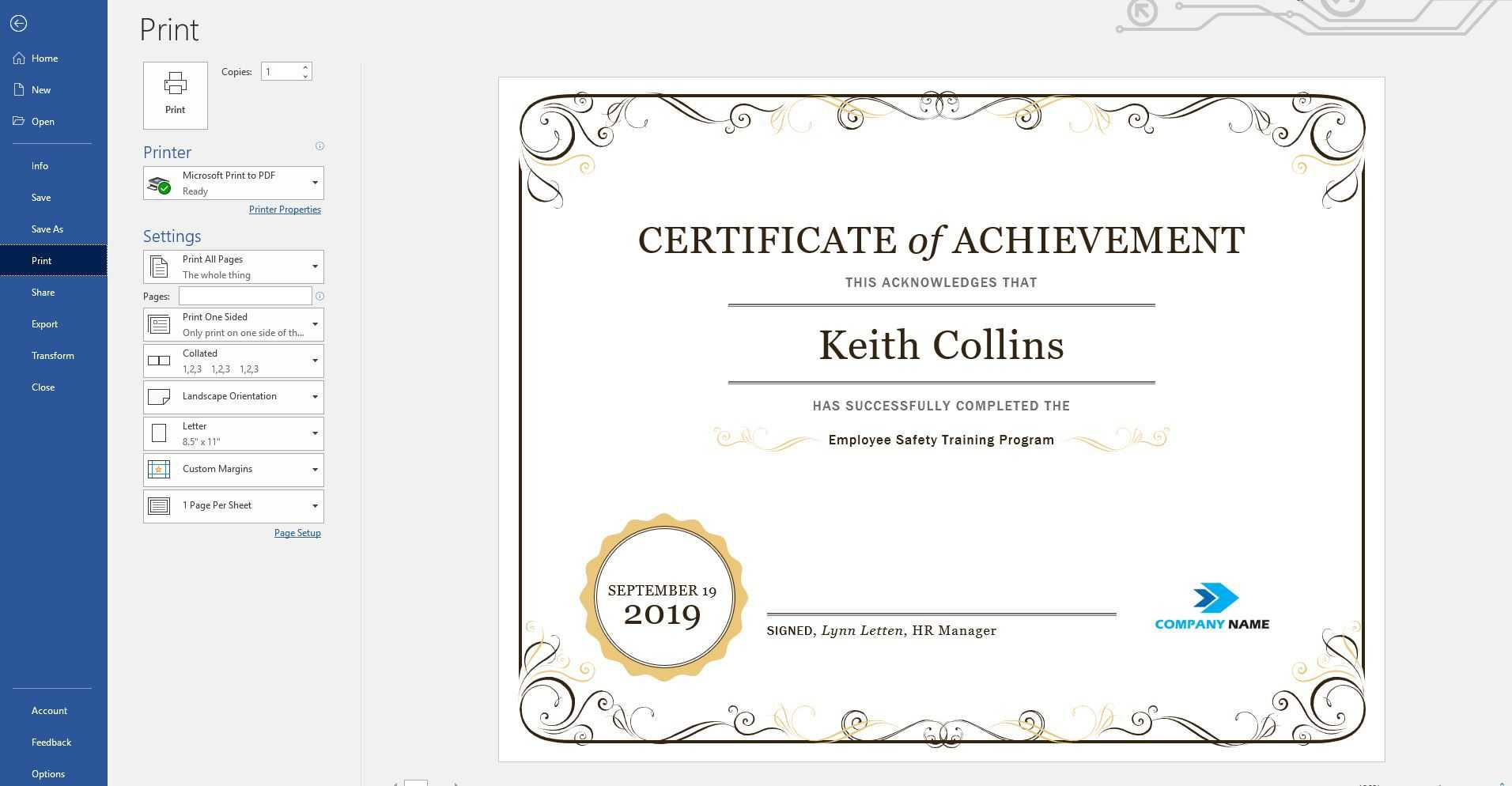 Create A Certificate Of Recognition In Microsoft Word Inside Template For Certificate Of Appreciation In Microsoft Word