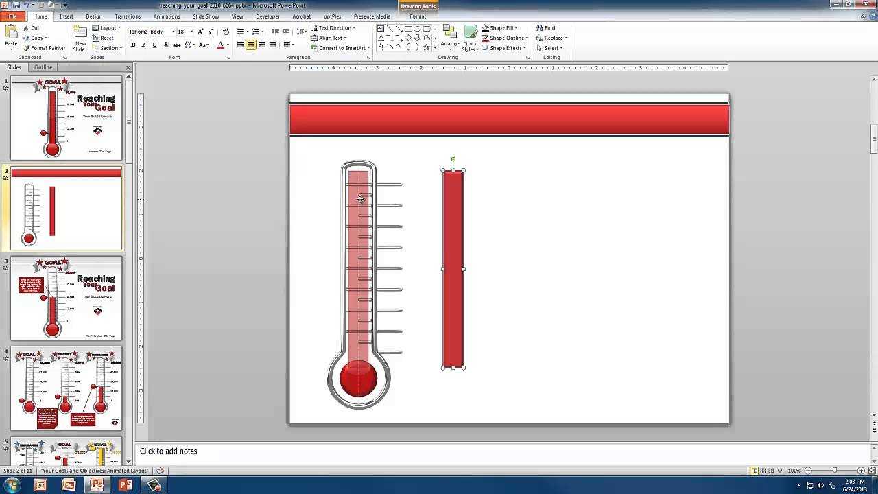 Create A Custom Thermometer With Powerpoint Thermometer Template