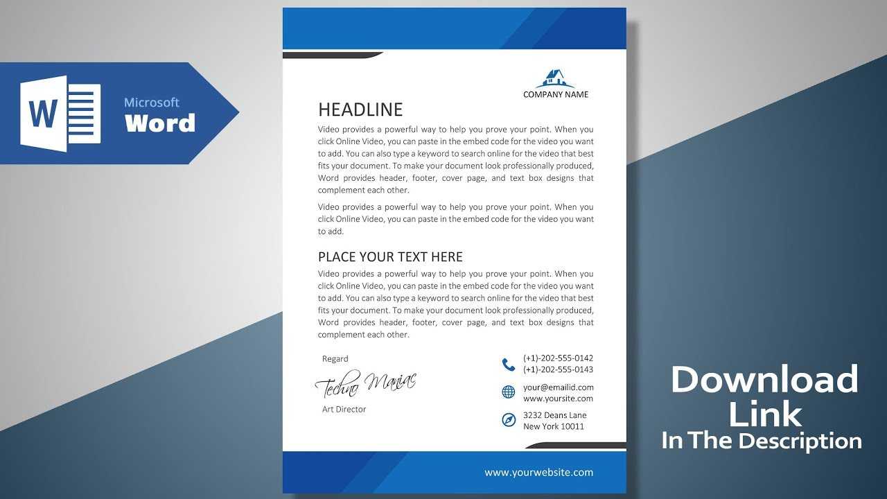 Create A Modern Professional Letterhead | Free Template | Ms Word  Letterhead Tutorial Version 2.0 Within Word Stationery Template Free
