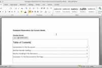 Creating A Table Of Contents In A Word Document - Part 1 within Contents Page Word Template