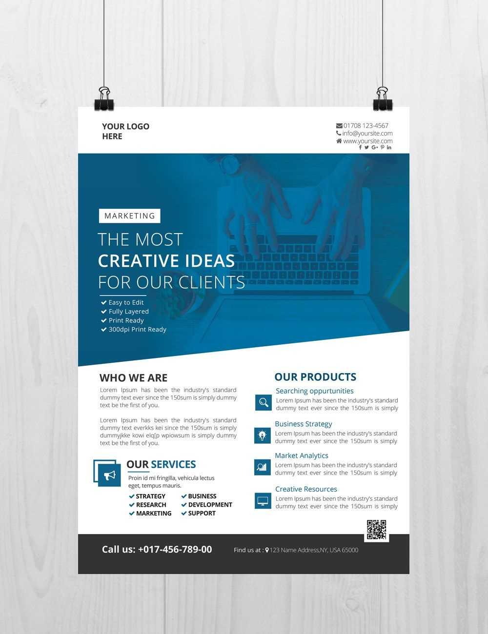 Creative Business – Download Free Psd Flyer Template | Free In Quarter Sheet Flyer Template Word