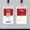 Creative Id Card Template With Abstract Red Within Id Card Template Ai