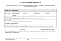 Credit Card Authorization Form Templates [Download] in Credit Card Authorisation Form Template Australia