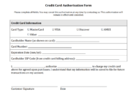 Credit Card Authorization Form Templates [Download] intended for Order Form With Credit Card Template