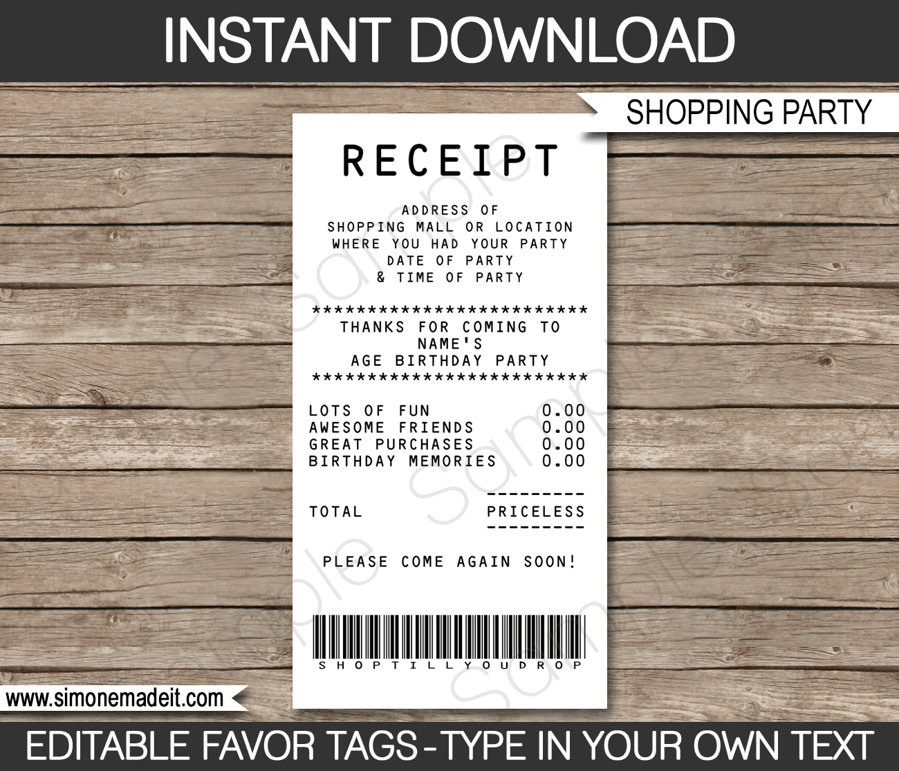 Credit Card Favor Tags Template Throughout Credit Card Receipt Template