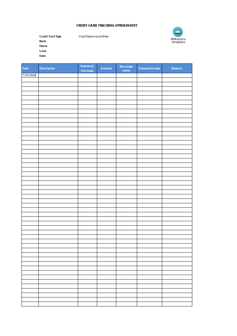 Credit Card Tracking Spreadsheet Template | Templates At Regarding Credit Card Payment Spreadsheet Template