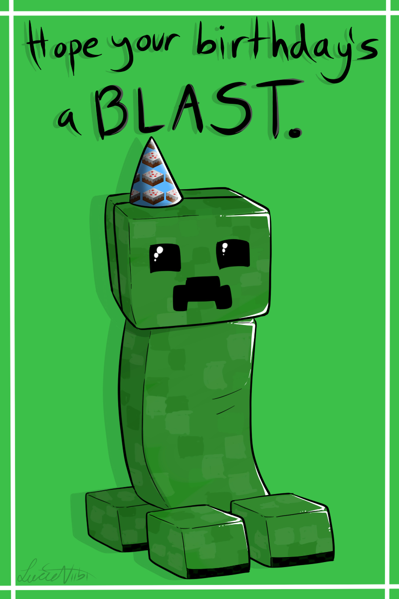Creeper Birthday Cardlucieniibi.deviantart On Within Minecraft Birthday Card Template