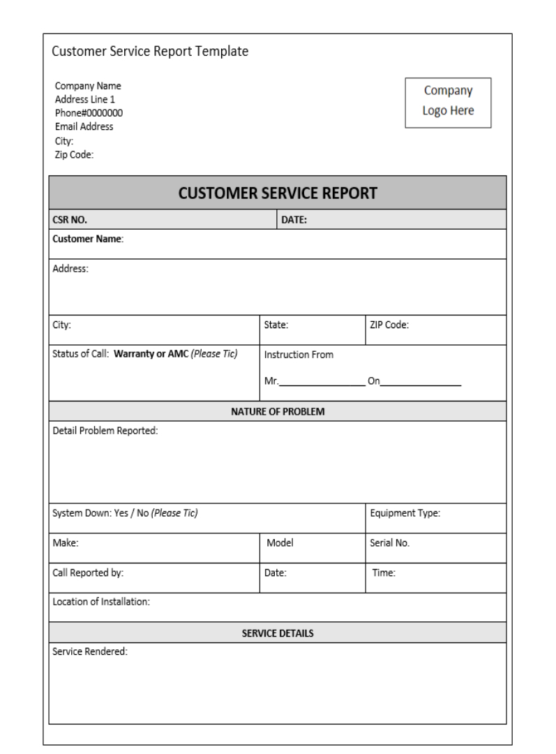 Customer Service Report Template – Excel Word Templates For Technical Support Report Template